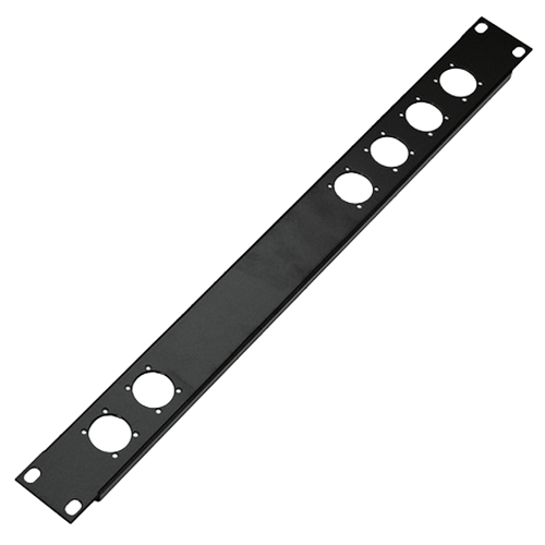 K&M 28306 19" Frontplatte 6-Loch 1HE Schwarz